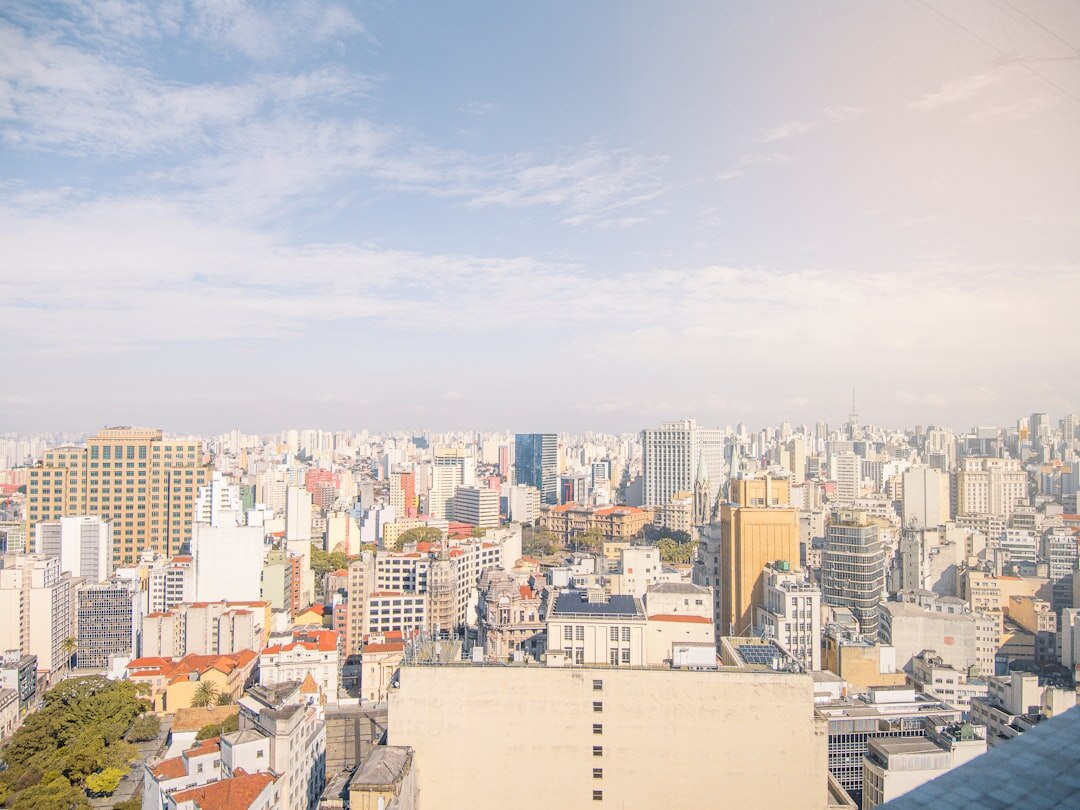 São Paulo city skyline at dusk with lit buildings